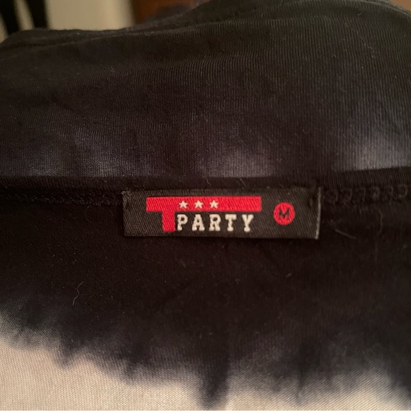 T-PARTY Black & White L/S Tie Dyed Tunic w Wide Round Neck. Very Nice Fabric M - Picture 7 of 8